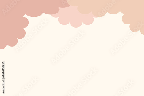 Minimalist Pink Clouds Vector Illustration Background with Copy Space. Abstract Clean Sky Graphic for Banner Design. Clouds Border - PowerPoint (ppt) presentation background template