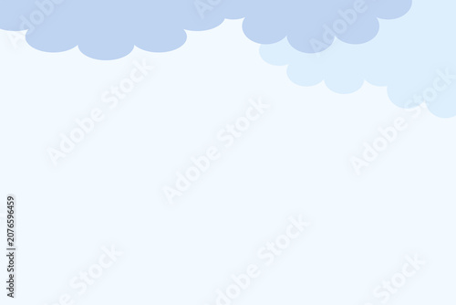 Minimalist Blue Clouds Vector Illustration Background design with Copy Space. Abstract Clean Sky Texture and Cloud Graphic for Banner Design. Flat Design Sky with Blue Clouds Border - PowerPoint (ppt)