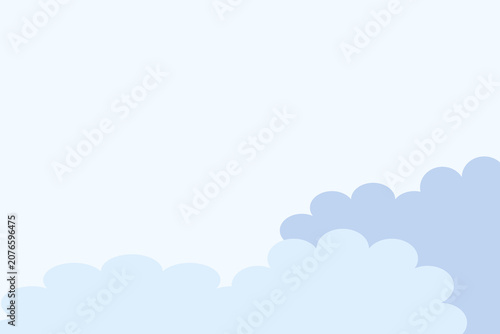 Minimalist Blue Clouds Vector Illustration Background design with Copy Space. Abstract Clean Sky Texture and Cloud Graphic for Banner Design. Flat Design Sky with Blue Clouds Border - PowerPoint (ppt)