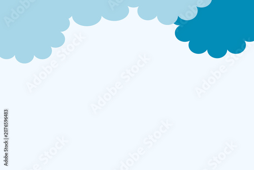 Minimalist Blue Clouds Vector Illustration Background design with Copy Space. Abstract Clean Sky Texture and Cloud Graphic for Banner Design. Flat Design Sky with Blue Clouds Border - PowerPoint (ppt)
