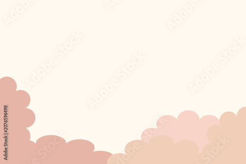 Minimalist Pink Clouds Vector Illustration Background with Copy Space. Abstract Clean Sky Graphic for Banner Design. Clouds Border - PowerPoint (ppt) presentation background template