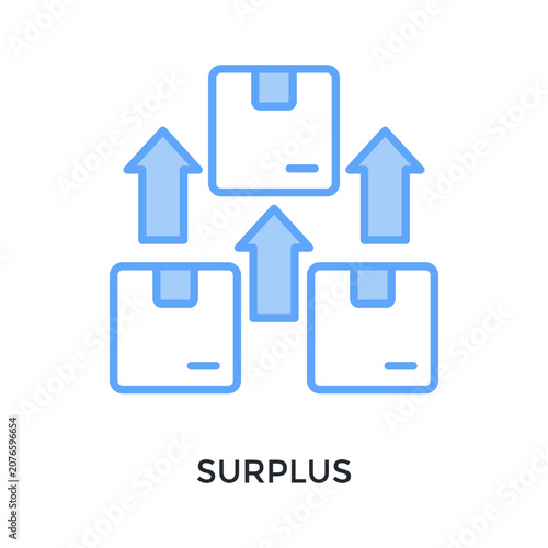 Canvas Print Surplus Icon Lineal Blue Style
