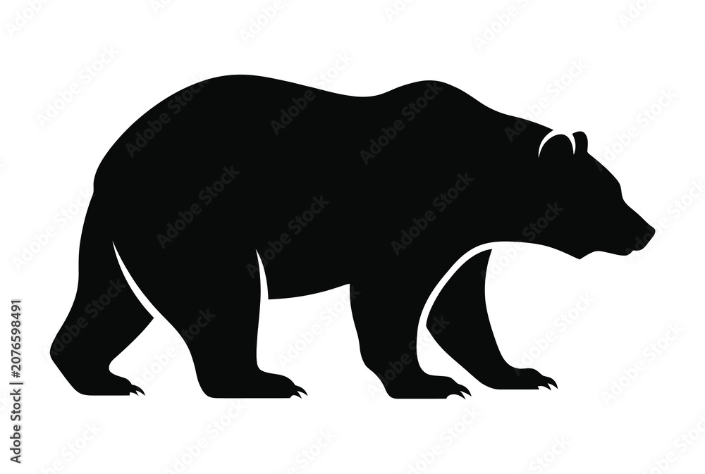 Fototapeta premium walking bears wildlife animal nature graphic design art. polar bear silhouette icon set. Animals logos collection and isolated on White background.