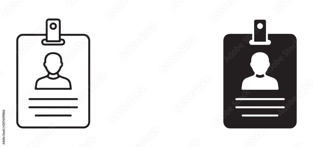Obraz premium id badges with clip on top one white and one black