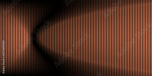 Abstract Copper Vertical Striped Background With Reflective Wave And Metallic Gradient