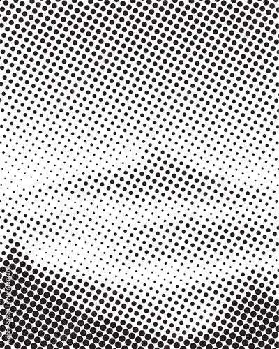Abstract diamond shaped black and white halftone dots pattern background, perfect for comic books, pop art posters, and creative branding.