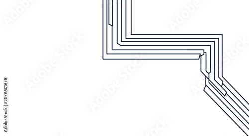 Minimalist geometric art piece shows several parallel black lines forming a sharp zigzag path across a white surface.