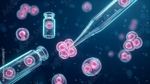Immune cell interaction and targeted immunotherapy research involving cell therapy in a lab.