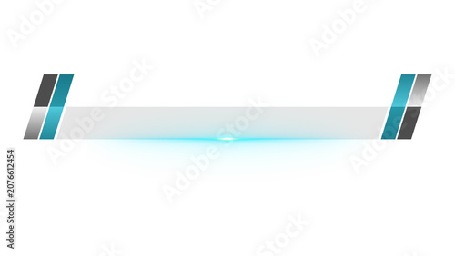 Modern lower third graphic with teal and grey accents, sleek digital broadcast banner, professional corporate video overlay element isolated PNG with Transparent Background