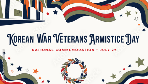Konstfotografi Korean war veterans armistice day commemorative graphic with patriotic stars