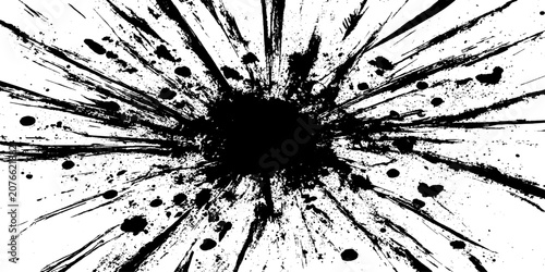 Φωτογραφία A dynamic black ink splash explodes outwards with a powerful, abstract burst, creating a sense of raw energy and intense motion