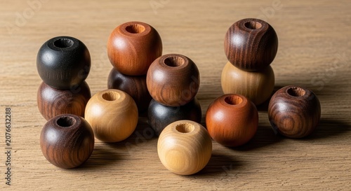 Wooden Balls Displaying Natural Colors and Unique Designs