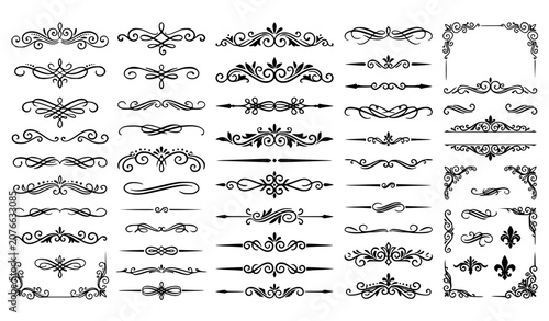 Set of Decorative Dividers Vintage Calligraphy Vector Collection