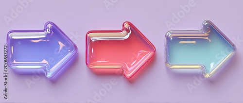Three translucent arrows in different colors pointing to the right on a purple background.