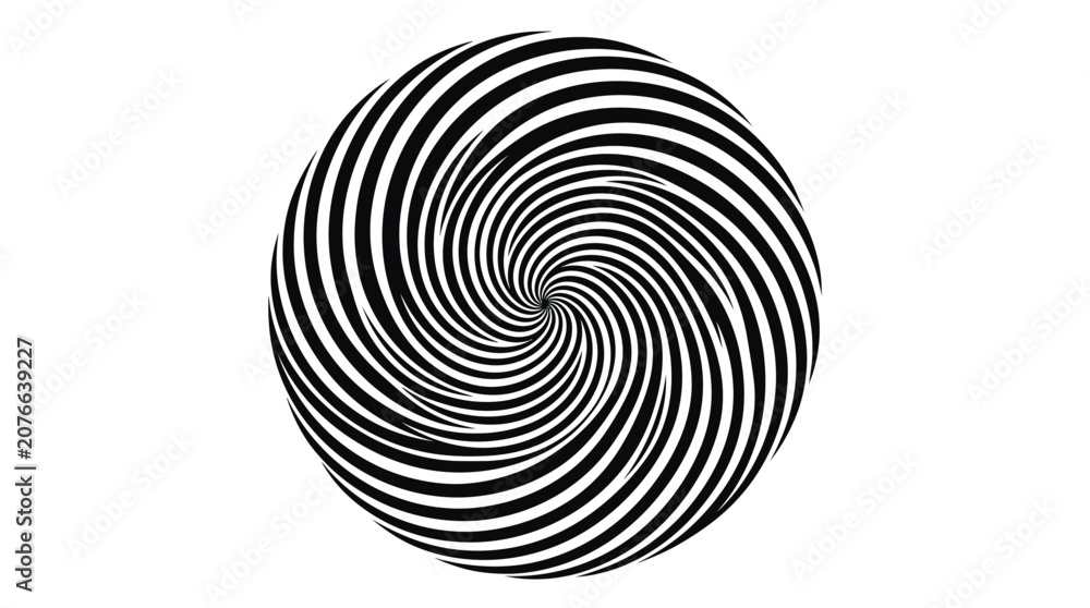 Fototapeta premium Black and white spiral optical illusion.