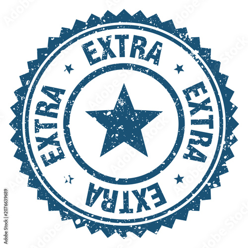 Принти на полотні extra blue grunge round stamp. extra stamp