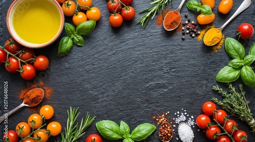 frame of vegetables