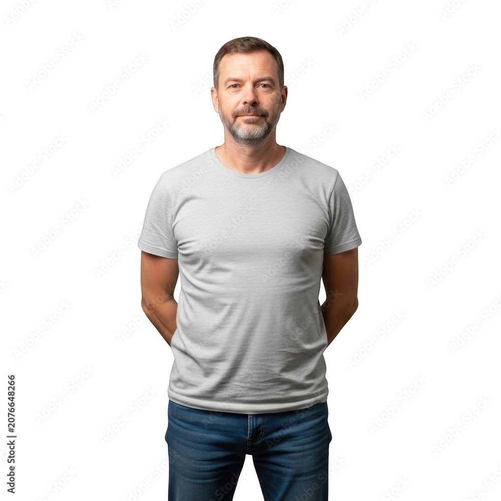 Obraz premium Confident man in casual attire isolated on transparent background