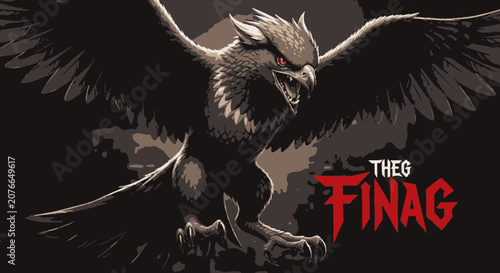 Mythical Griffin Creature Fantasy Illustration