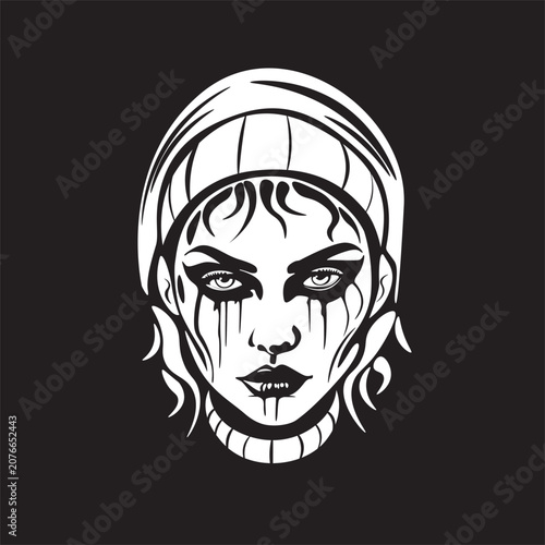 Terrifying horror woman
