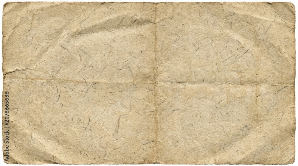 Fototapeta premium Old textured paper background with folds and fiber details, vintage surface