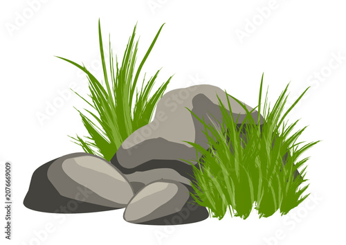 Tableau sur toile green grass on white background