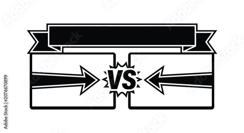 Photography Competition Banner With Versus Text Black Silhouette