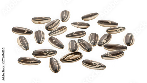 Sunflower seeds isolated on transparent background