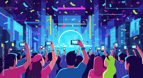 People Celebrating with Mobile Phones 3.