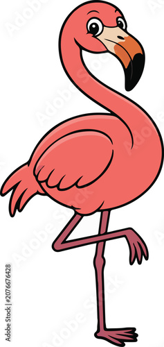 Tropical Flamingo Bird Of Coastal Wetland Habitats