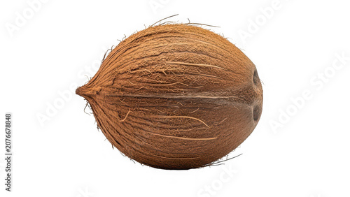 Whole coconut isolated on transparent background