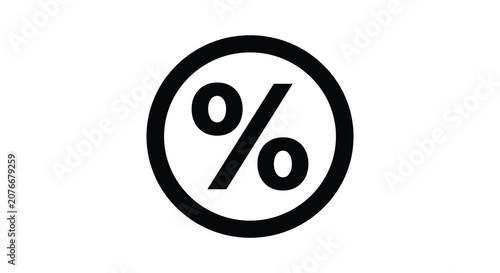 Fotografie Percent Sign Within A Circle Black Silhouette