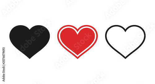 Photos Three Heart Shapes In Varying Styles Including A Silhouette