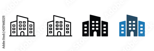 Cuadro en lienzo Office Building Icon Showcasing Business Enterprise, Corporate Offices, Commerci