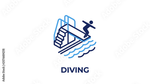 Fotografie Person diving into water from platform.