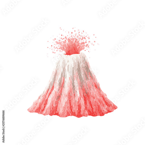 Vászonkép pink powder volcanic eruption plume close up.