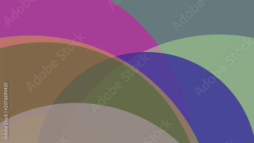 Abstract background, with layered curved, shapes in vibrant, purple, muted green, brown, and grey, tones for artistic compositions
