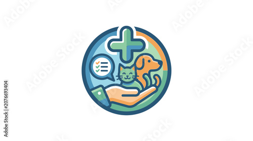 Fotografie Medical care for pets logo symbol.