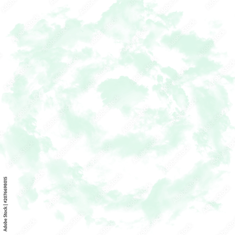 Fototapeta premium Mint Green Cloud Texture Swirl Isolated on Transparent Background