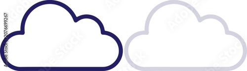 Photos Simple cumulus cloud outline icon representing fair weather or sky in clean mini