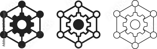 Quadro su tela Abstract geometric pattern with interconnected nodes