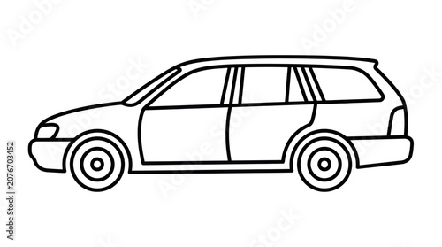 Station wagon family car side profile icon