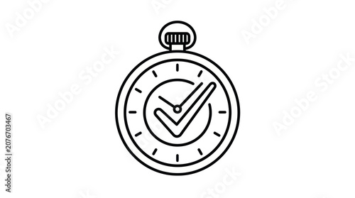 Stopwatch with checkmark icon for completed timing tasks.