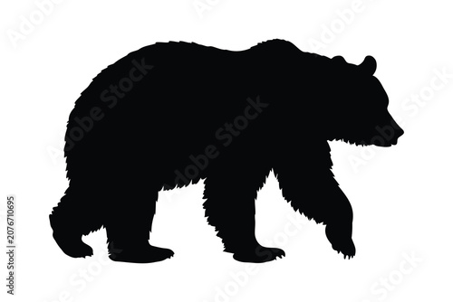 Bear silhouette isolated on white background, black bear silhouette, bear silhouettes collection, bear silhouette vector illustration
