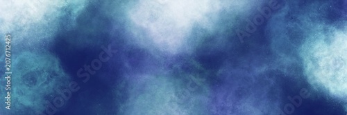 Fotografie Dark sapphire and white cloudy smoke panoramic banner