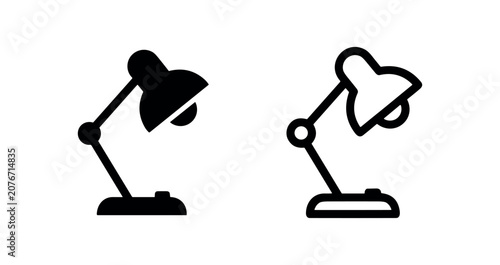 Konstfotografi Desk lamp icon set