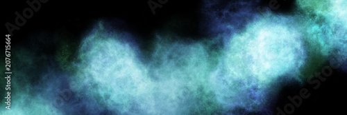 Bild auf Leinwand Soft icy blue and white smoke clouds billowing over black