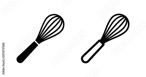 Cuadro en lienzo Kitchen whisk icon set