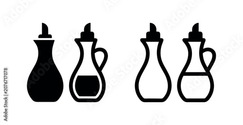 Bild auf Leinwand Oil and vinegar cruet icon set
