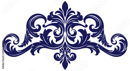 Bild auf Leinwand Elegant Vintage Floral Ornament in Baroque Style